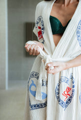 NEW COLLECTION - Natural Long Robe Short Sleeve - Crab/Sardine/Shell
