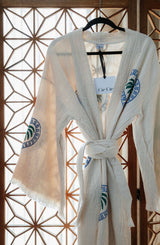 Natural Long Robe - Palm Tree