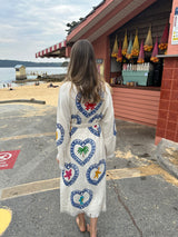 NEW Natural Long Robe Multi Motif - Just Arrived!