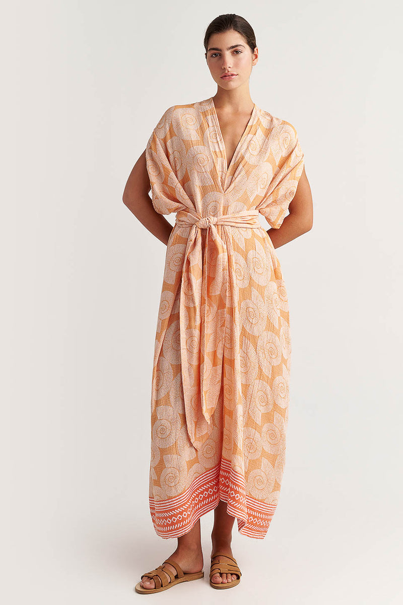 ZAKAR MAXI PEACH SEASHELL PRINT