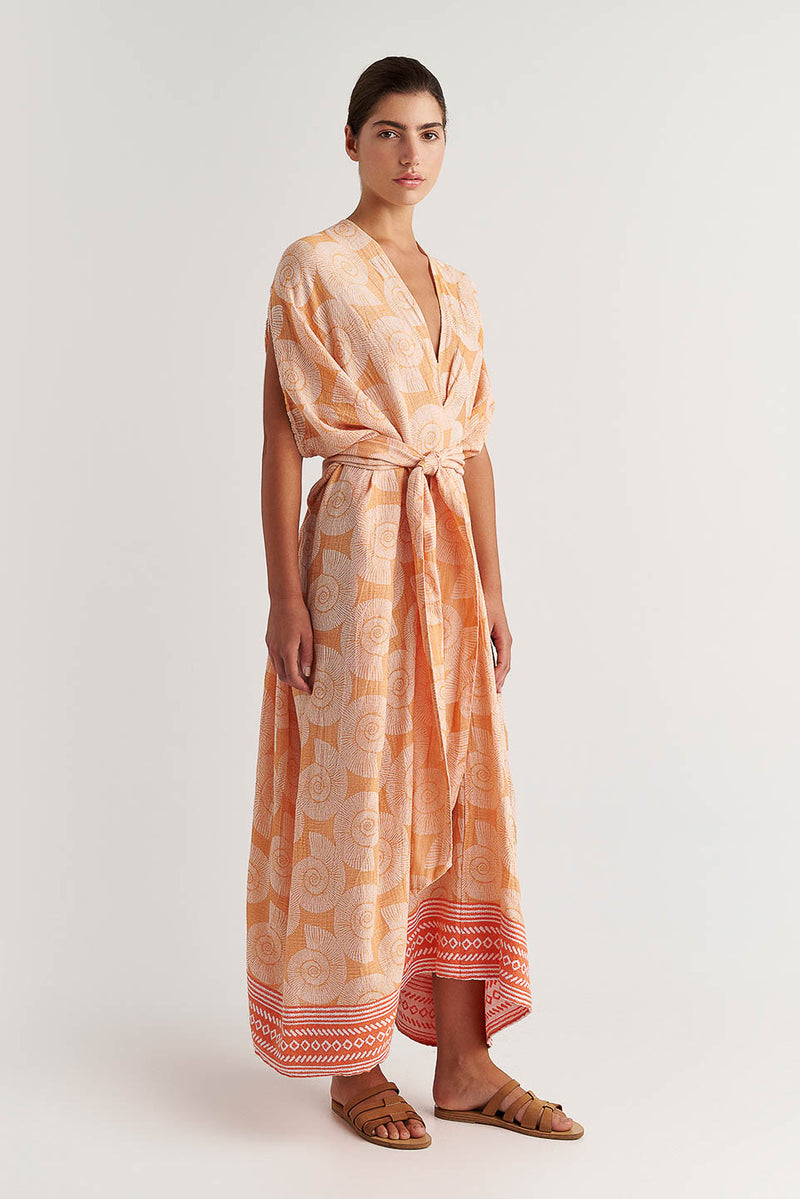 ZAKAR MAXI PEACH SEASHELL PRINT