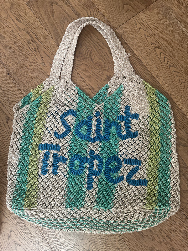 Drew Bag - St Tropez - Natural, Lime, Aqua