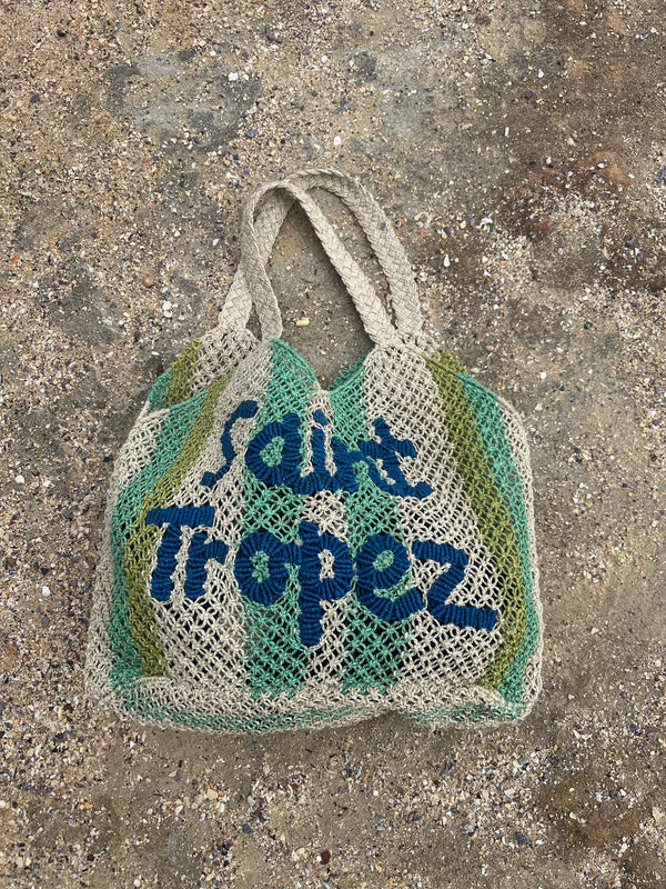 Drew Bag - St Tropez - Natural, Lime, Aqua