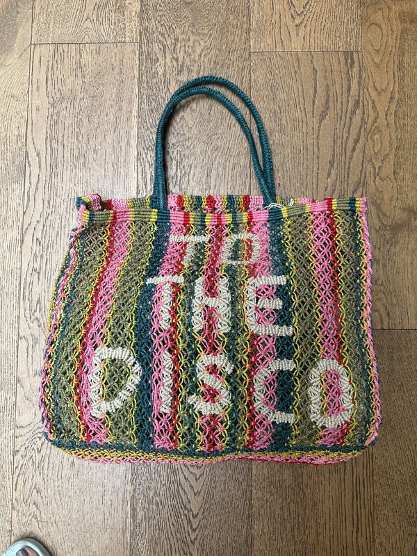 To The Disco Bag - Black/Natural Stripe Multi letters