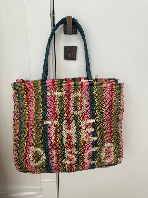 To The Disco Bag - Black/Natural Stripe Multi letters