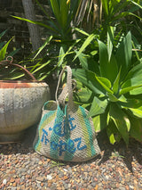 Drew Bag - St Tropez - Natural, Lime, Aqua