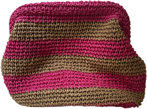 CIE CIE HANDWOVEN CLUTCH BAG-  TAN/PINK