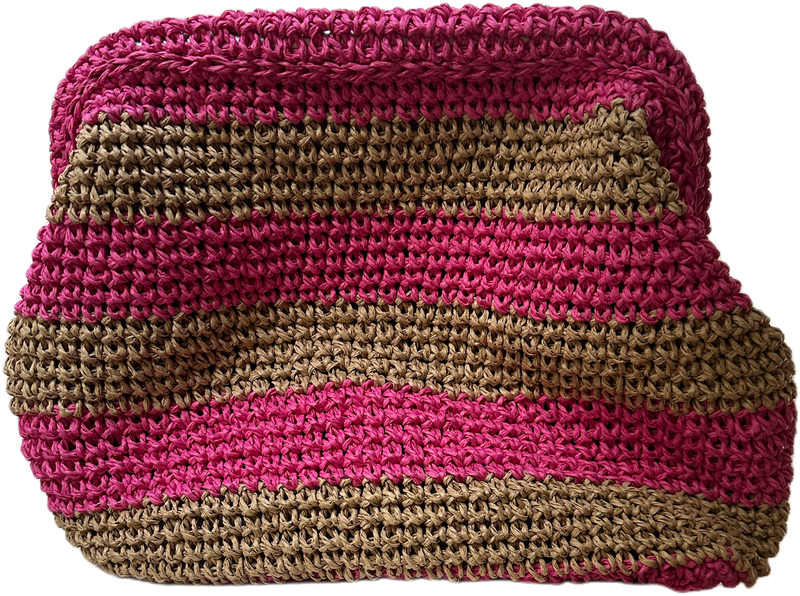 CIE CIE HANDWOVEN CLUTCH BAG-  TAN/PINK