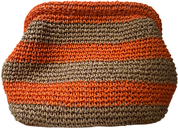 CIE CIE HANDWOVEN CLUTCH BAG-  TAN/ORANGE