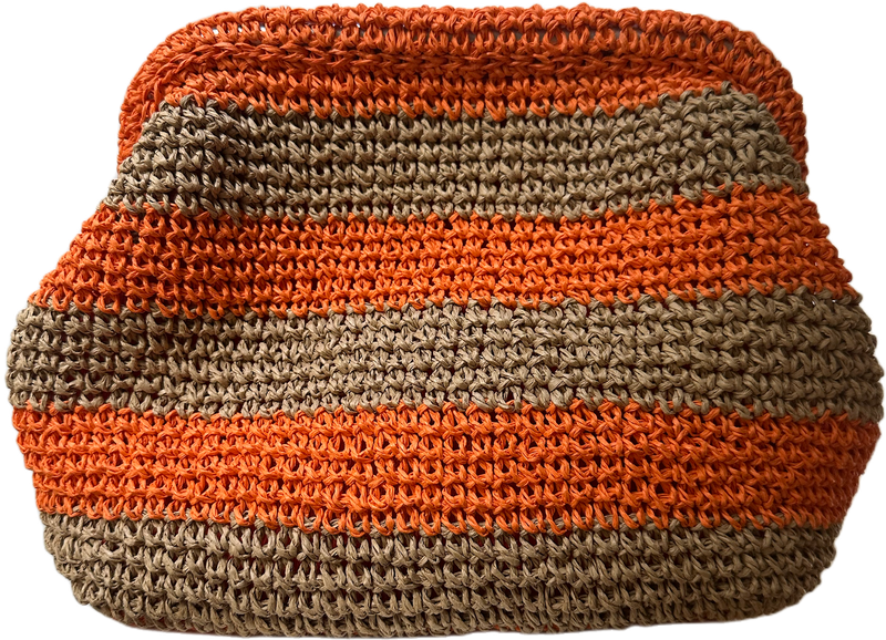 CIE CIE HANDWOVEN CLUTCH BAG-  TAN/ORANGE