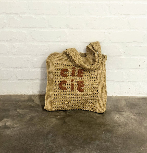 CIE CIE HANDWOVEN TOTE- TAN/BROWN