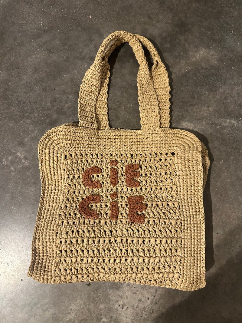 CIE CIE HANDWOVEN TOTE- TAN/BROWN