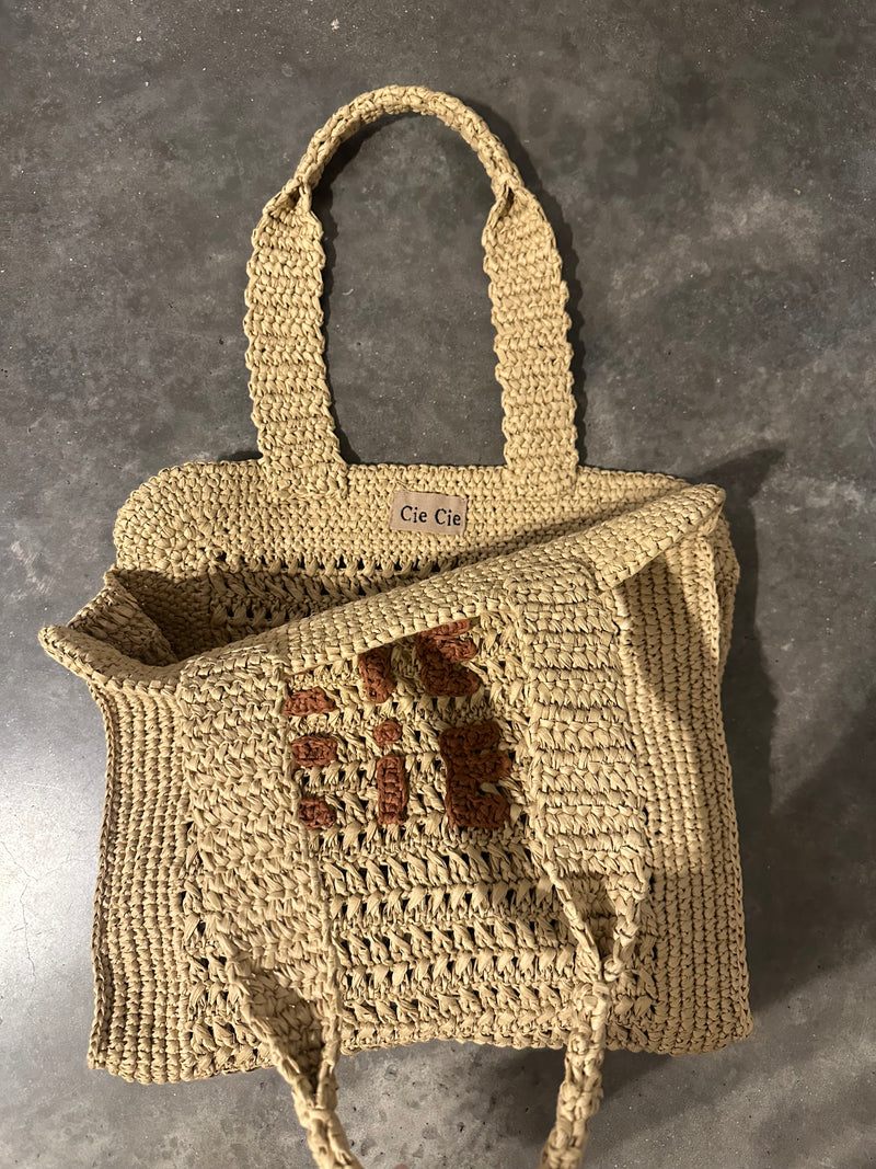 CIE CIE HANDWOVEN TOTE- TAN/BROWN