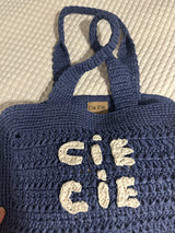 CIE CIE HANDWOVEN TOTE- NAVY/WHITE