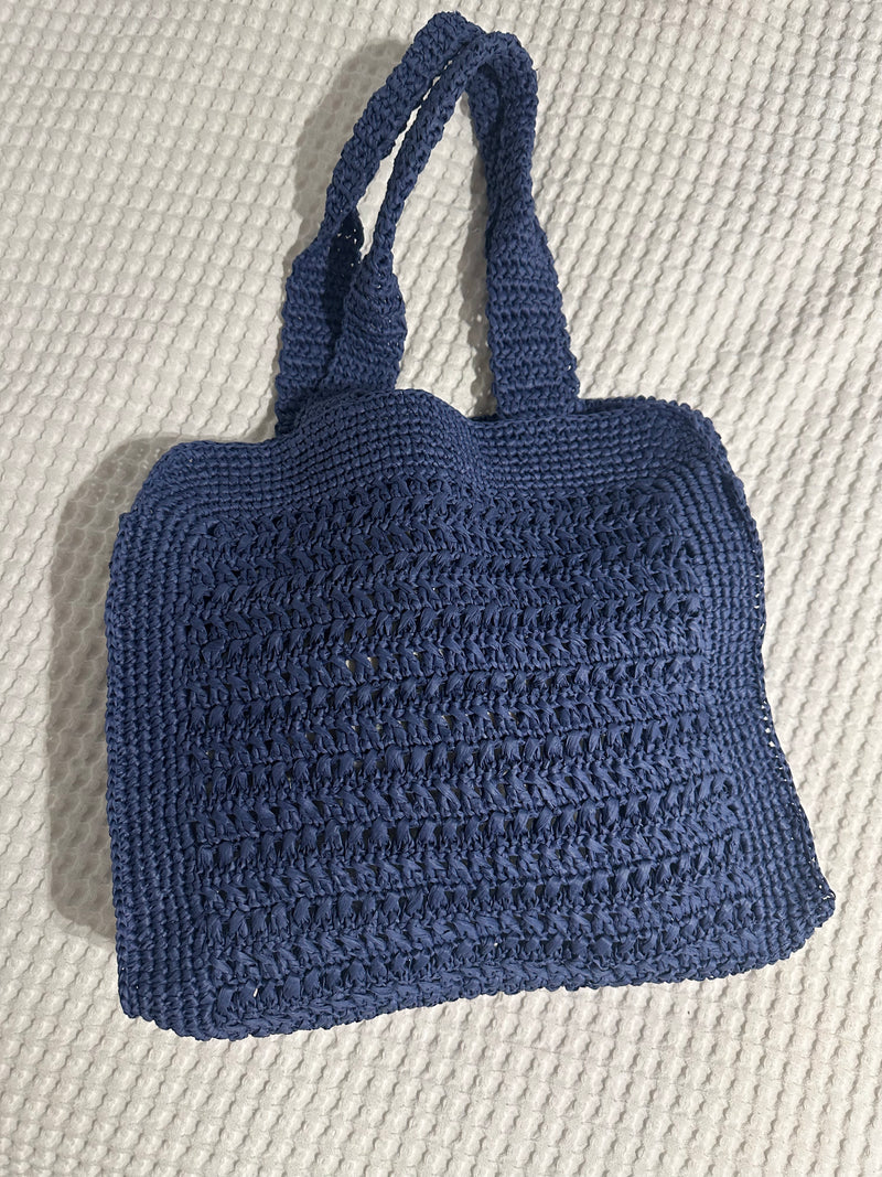 CIE CIE HANDWOVEN TOTE- NAVY/WHITE