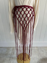 CIE CIE HANDMADE MACRAME COTTON KNOT BELT - PINOT - Cie Cie + Co