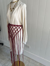 CIE CIE HANDMADE MACRAME COTTON KNOT BELT - PINOT - Cie Cie + Co
