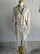 CIE CIE HANDMADE MACRAME COTTON KNOT BELT - WHITE - Cie Cie + Co