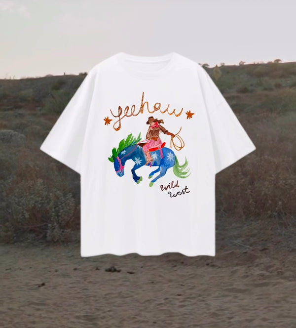 Over Size Drop Shoulder Tee YEEHAW!!