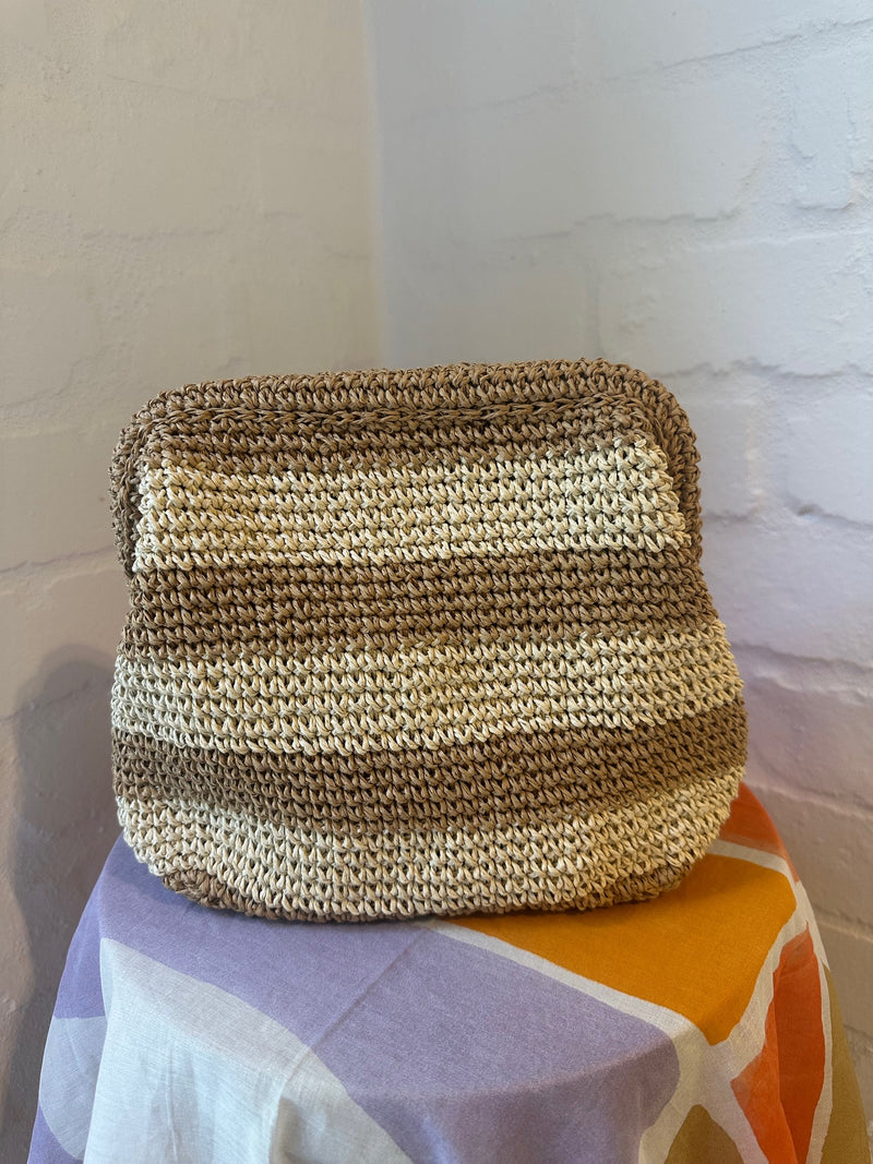 CIE CIE HANDWOVEN CLUTCH - TAN/BEIGE