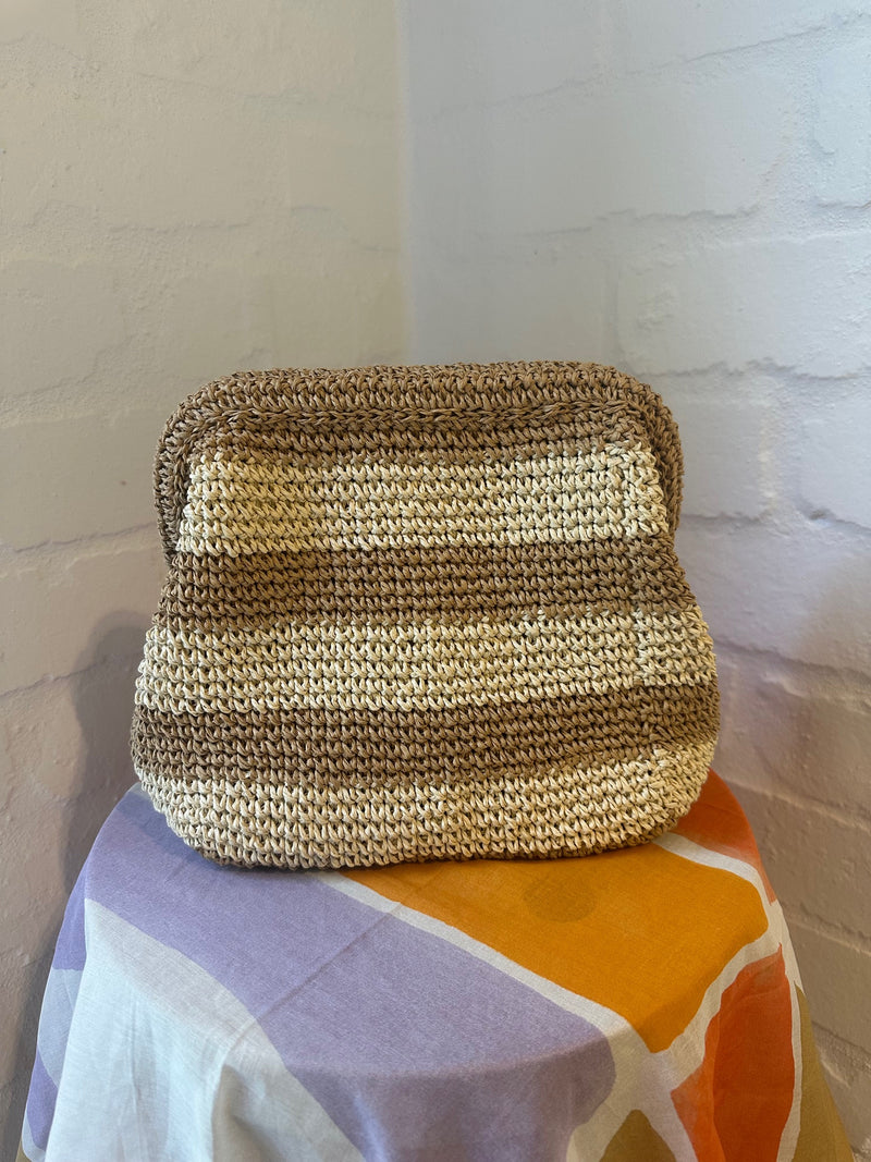 CIE CIE HANDWOVEN CLUTCH - TAN/BEIGE