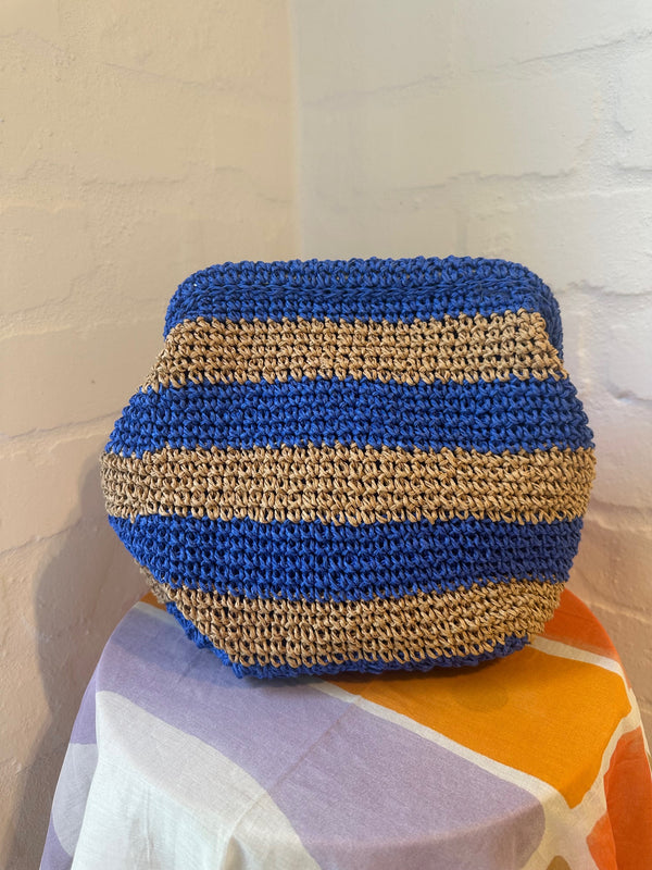 CIE CIE HANDWOVEN CLUTCH BAG-  TAN/AZURE