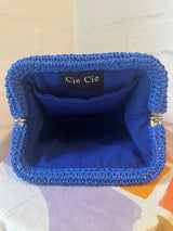 CIE CIE HANDWOVEN CLUTCH - TAN/AZURE