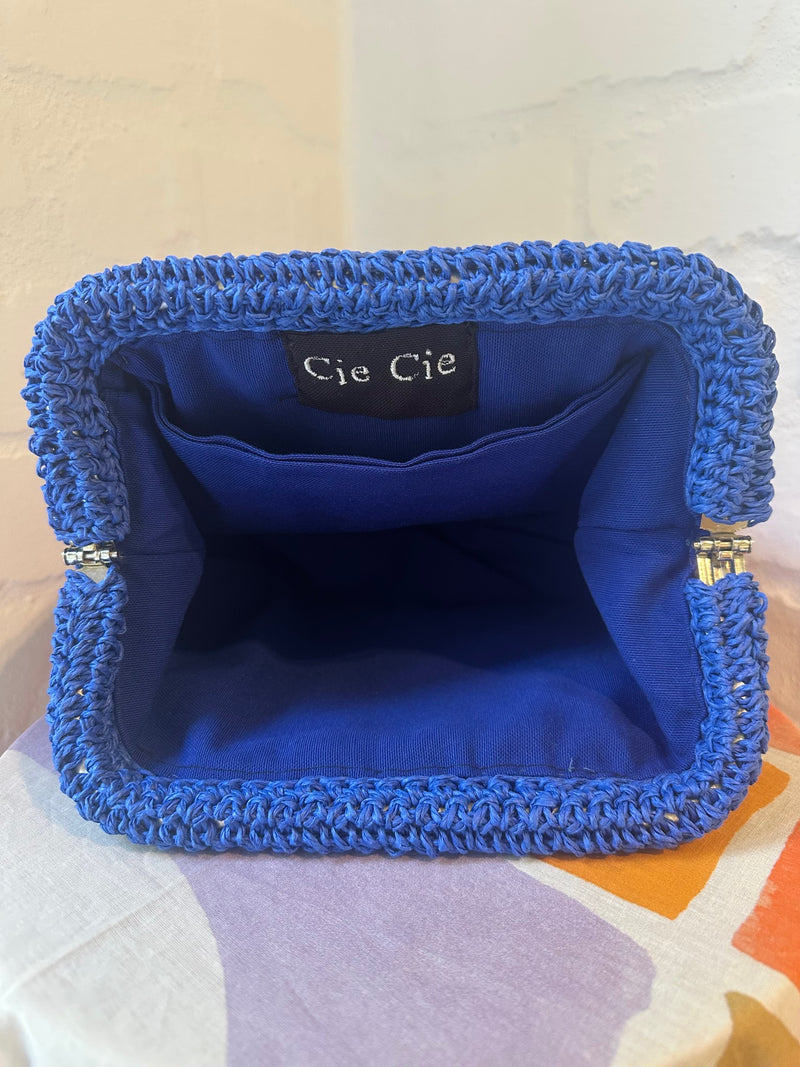 CIE CIE HANDWOVEN CLUTCH - TAN/AZURE