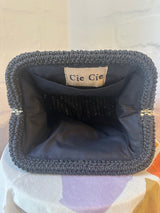 CIE CIE HANDWOVEN CLUTCH - TAN/BLACK