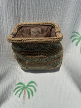 CIE CIE HANDWOVEN CLUTCH - TAN/GOLD WITH STRAP