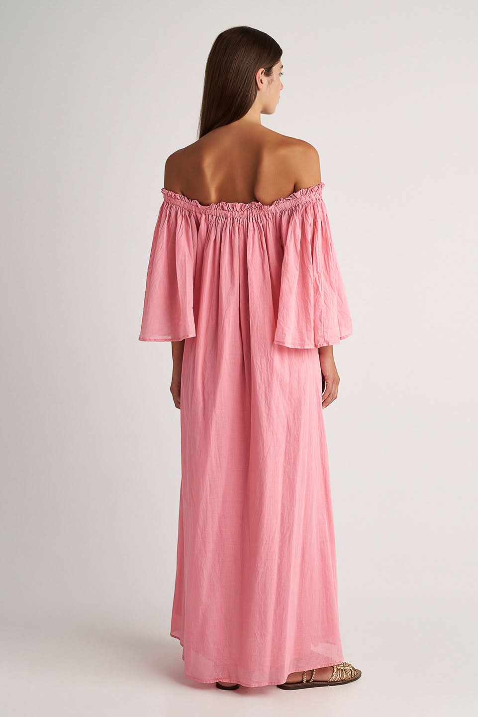 ZAKAR MAXI OFF THE SHOULDER DRESS - SERBET PINK