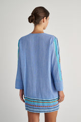 ZAKAR TUNIC DRESS - GREEK BLUE PRINT