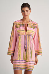 ZAKAR TUNIC DRESS - SERBET PINK PRINT