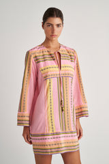 ZAKAR TUNIC DRESS - SERBET PINK PRINT