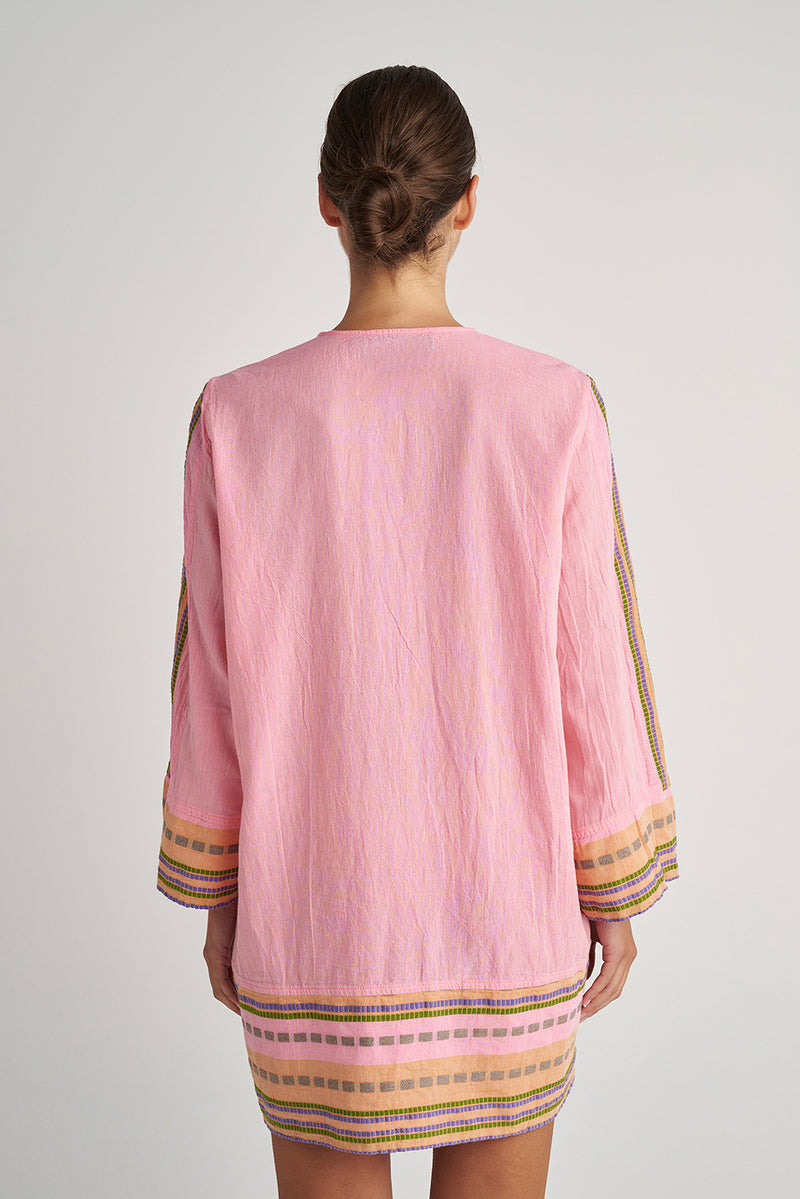 ZAKAR TUNIC DRESS - SERBET PINK PRINT