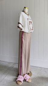 NEW Surf Pant - Tan with Pink Hand Pressed Design - Just back in stock! - Cie Cie + Co