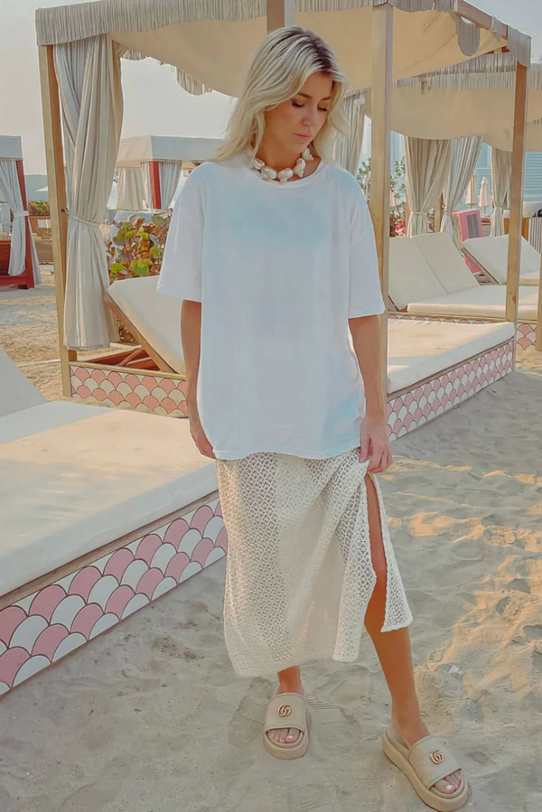 The Camilla Lace  Skirt - Cream