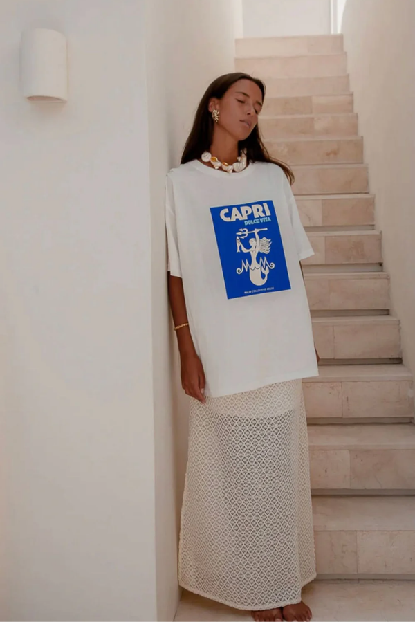 Capri T-Shirt - White and Blue