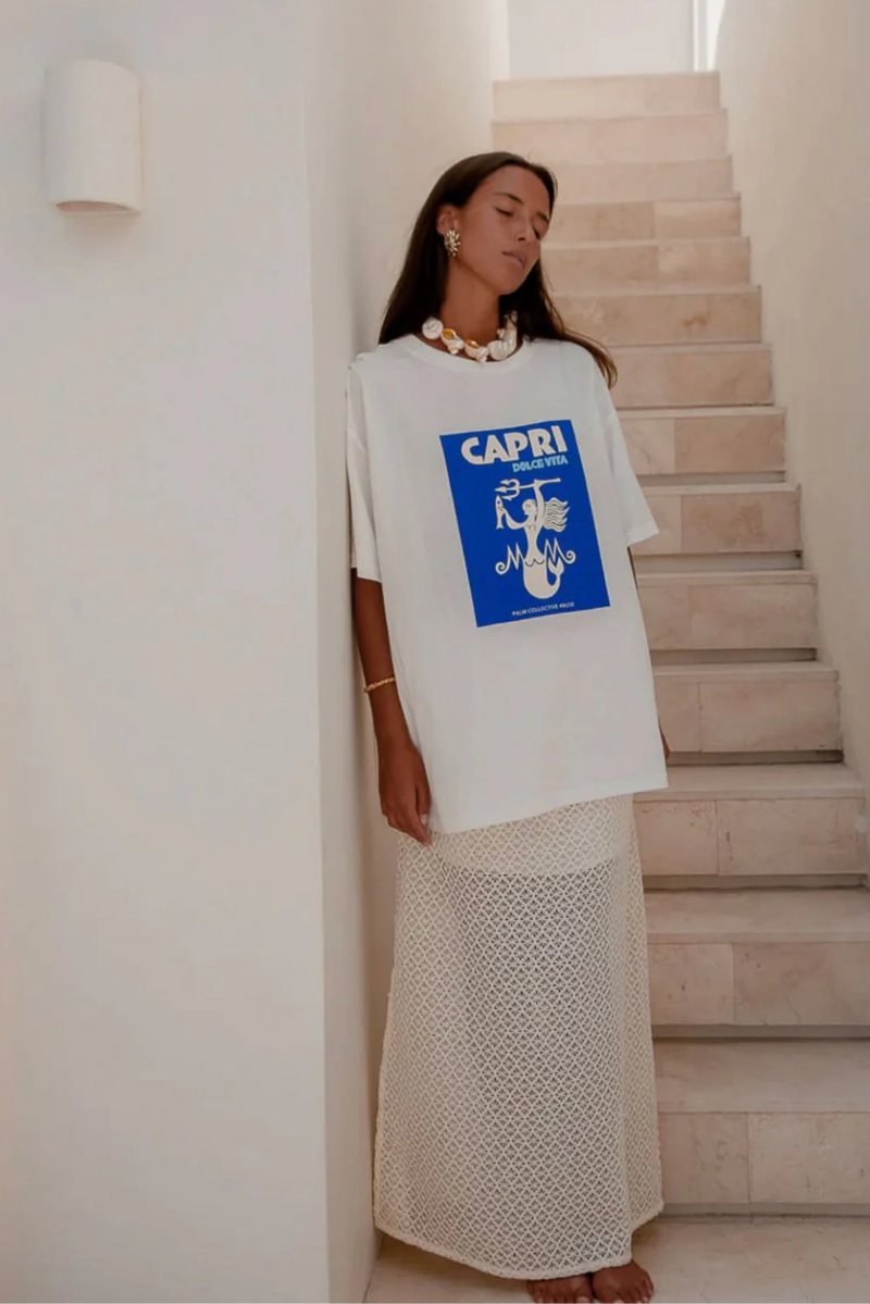 Capri T-Shirt - White and Blue