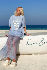 The Daintree Lace  Skirt - Powder Blue