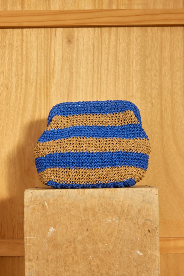 CIE CIE HANDWOVEN  BAG-  TAN/AZURE