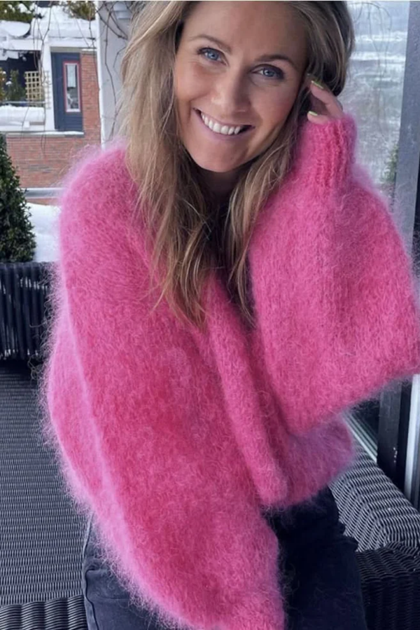 Milana Long Sleeve Mohair Knit - Pink