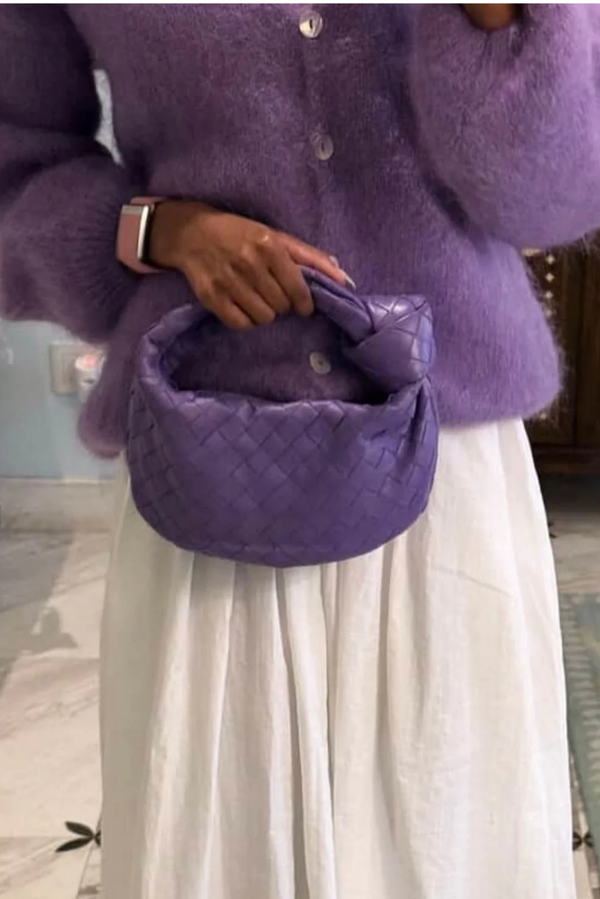 Cornelia Mohair Cardigan with mother of pearl  - Lilac