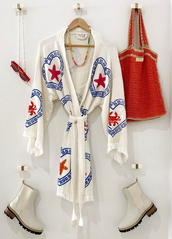 NEW Natural Midi Robe Crab/ Sea Star -Just Arrived!