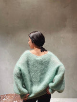 Milana Long Sleeve Mohair Knit - Light Green