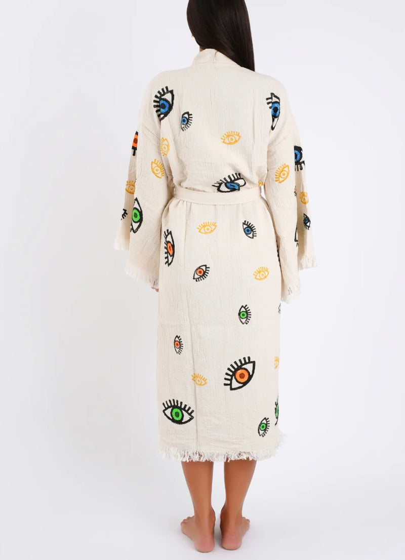 Multi colour Cotton Evil Eye Robe – Cie Cie + Co