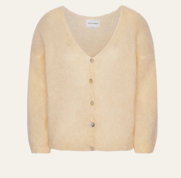 Crop Cardi Mohair Knit - Almond