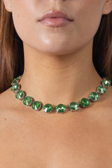 SHINE BRIGHT STACKABLE NECKLACE ROUND- APPLE GREEN