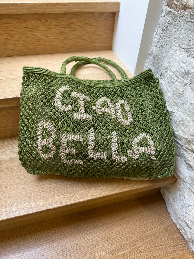 Jute Bag - Ciao Bella - Fern and Natural