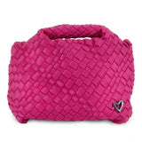 TINY MINI WOVEN TOTE - MATT PINK